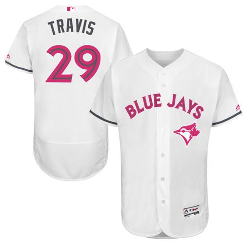 Blue Jays #29 Devon Travis White Flexbase Authentic Collection Mother's Day Stitched MLB Jersey